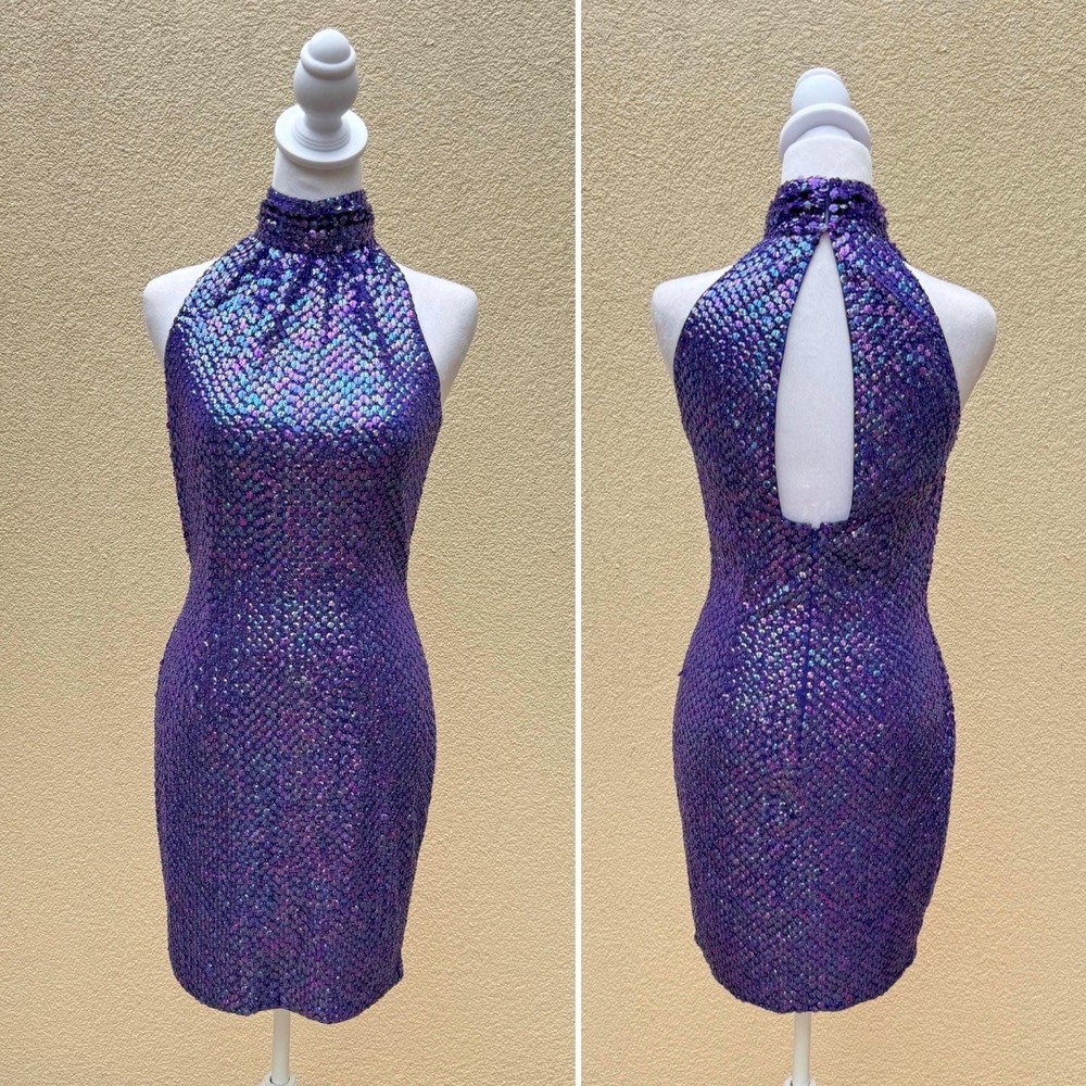 NITELINE by Della Roufogali Purple sequin mini dress